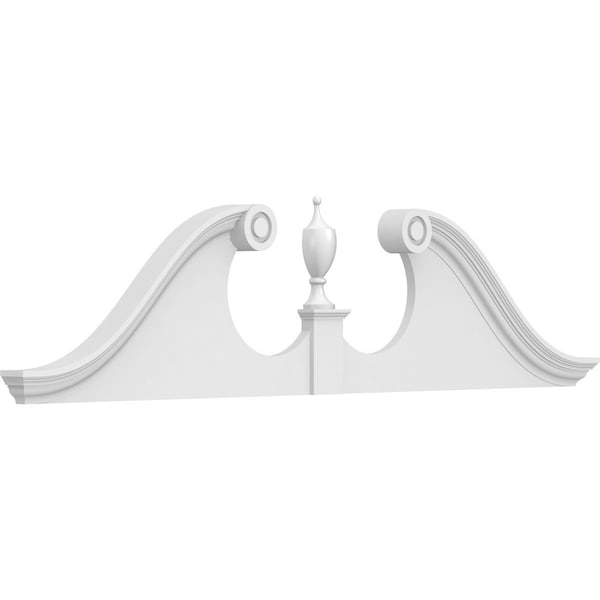 Ekena Millwork Rams Head Architectural Grade PVC Pediment (Urn Ships Unattached in Box), 70"W x 17-1/2"H x 2-3/4"P PEDPS070X175RHP00 - main